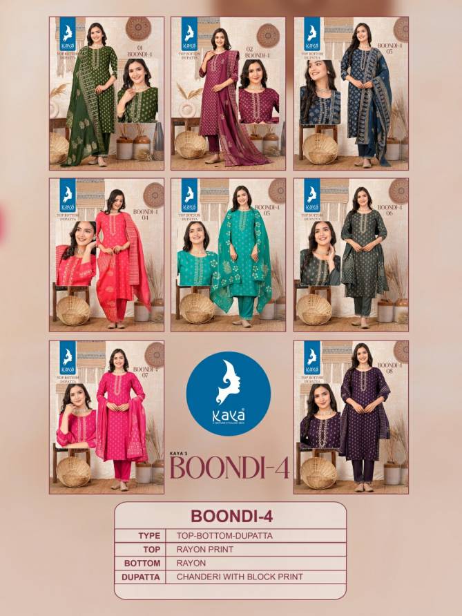 Boondi 4 By Kaya Straight Cut Rayon Printed Kurti With Bottom Dupatta Wholesalers In Delhi
